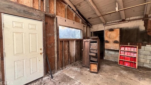 misc room featuring vaulted ceiling