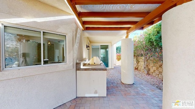 view of patio / terrace with exterior kitchen