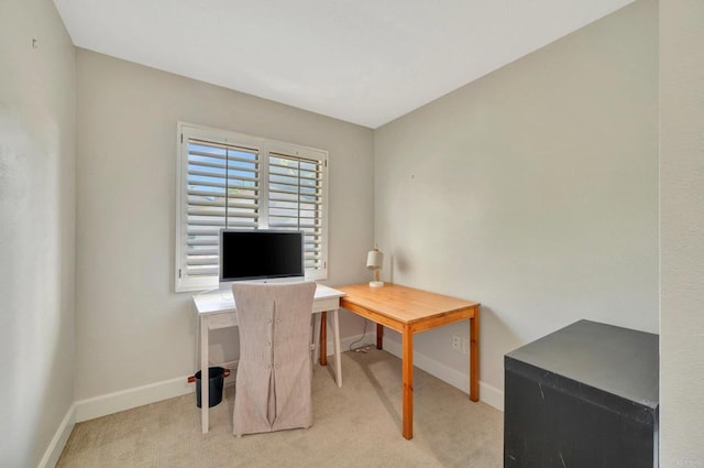 view of carpeted office space