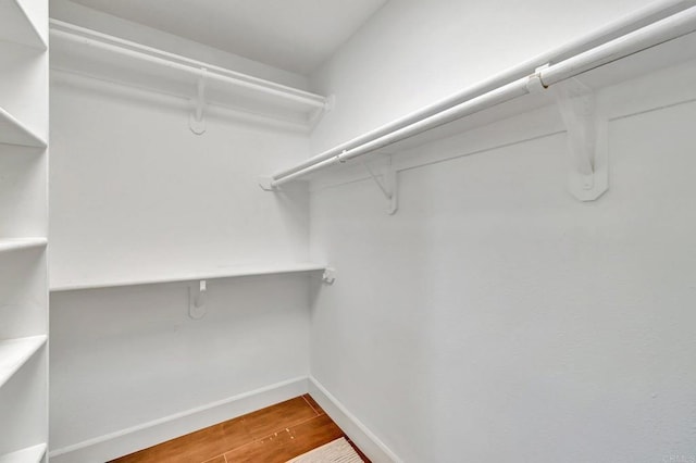 spacious closet with hardwood / wood-style floors