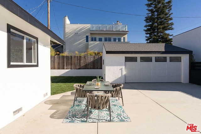 view of garage