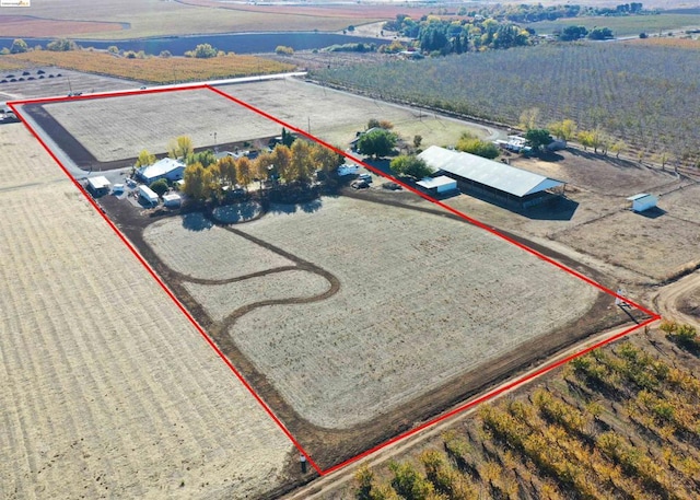 aerial view featuring a rural view