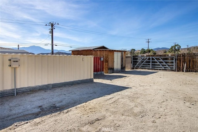 exterior space with a mountain view