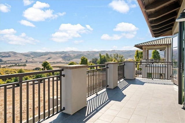 balcony with a mountain view