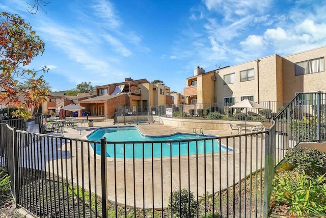 view of pool with a patio area