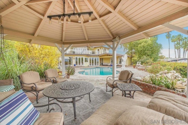 view of patio / terrace with a gazebo