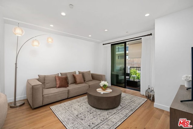 living room featuring light hardwood / wood-style flooring