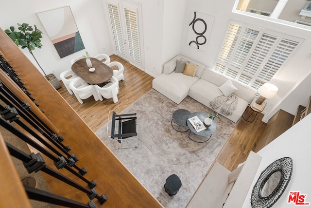 living room featuring hardwood / wood-style floors