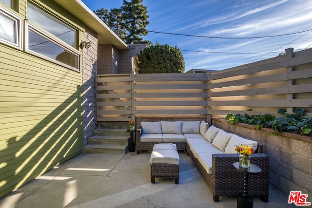 view of patio with an outdoor hangout area