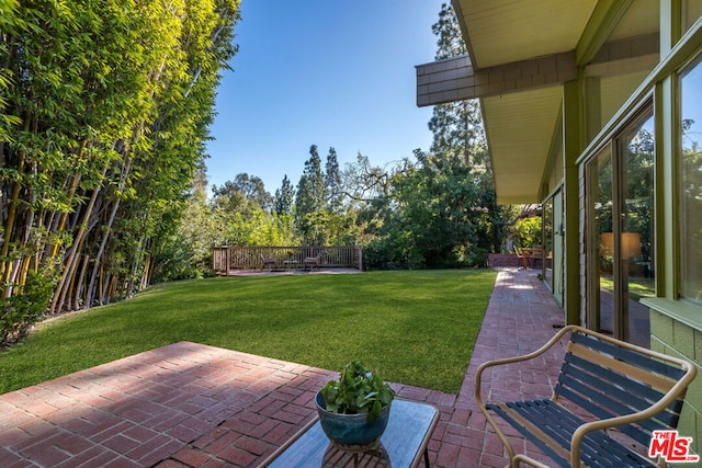 view of yard with a patio area