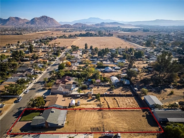 aerial view featuring a mountain view