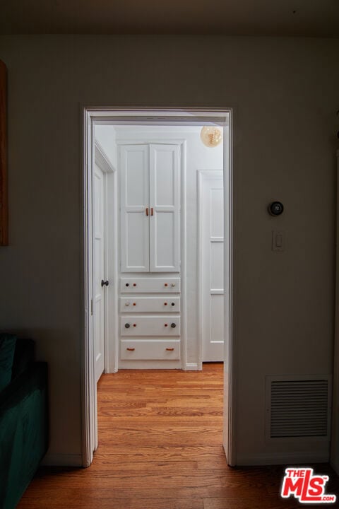 hallway featuring light hardwood / wood-style floors