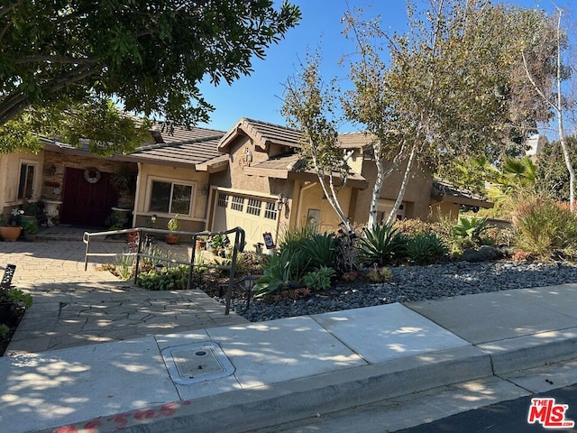 view of front of house with a garage