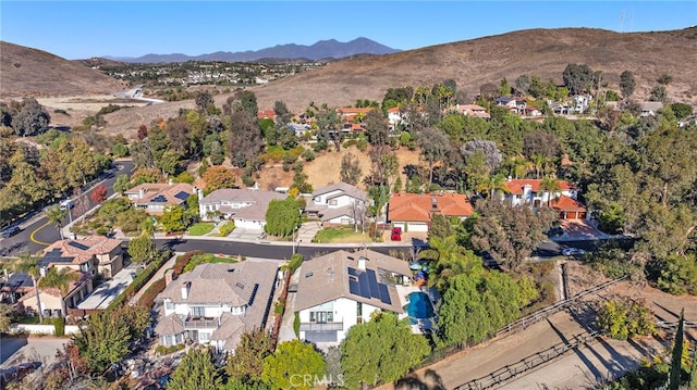 aerial view with a mountain view