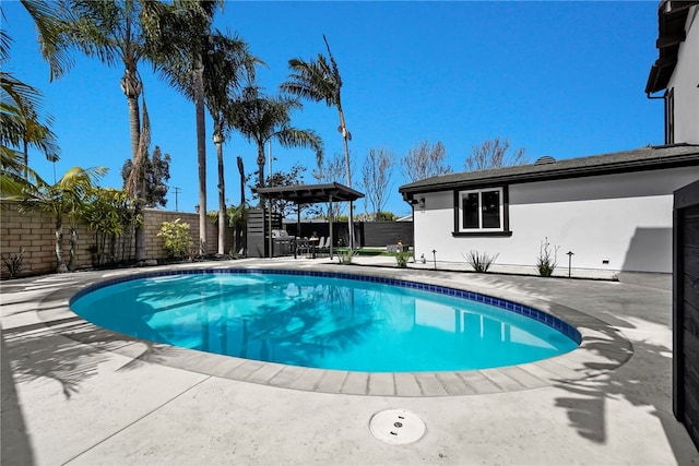 view of pool with a patio area, a fenced backyard, and a fenced in pool