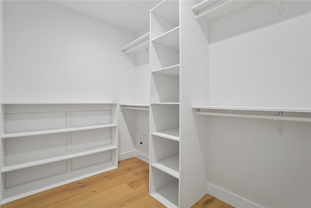 spacious closet featuring wood finished floors