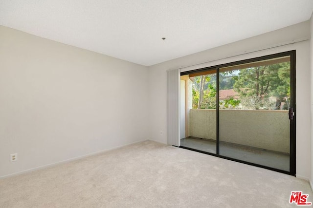 unfurnished bedroom featuring light carpet and a closet