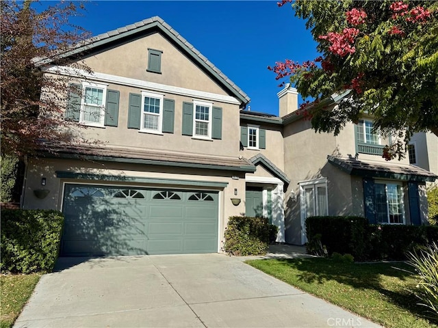 view of property with a garage