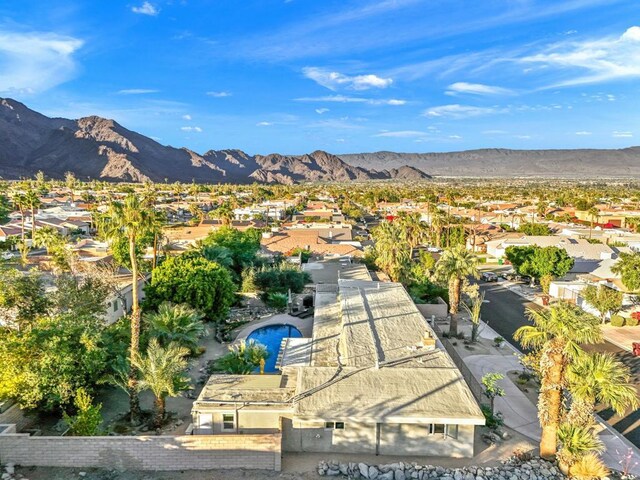 aerial view featuring a mountain view