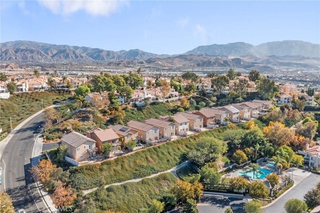 aerial view featuring a mountain view