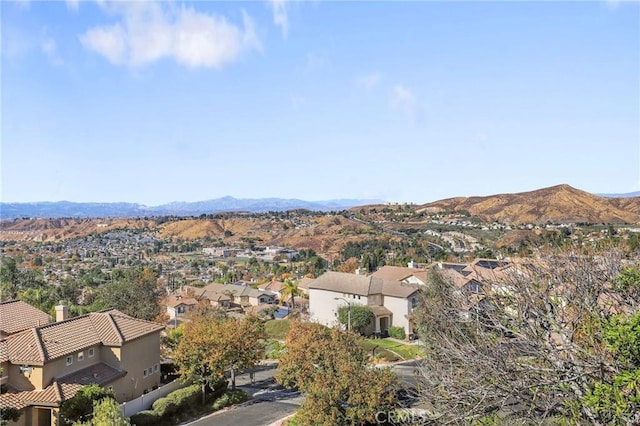 aerial view with a mountain view