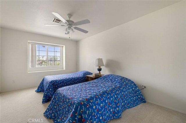 9551 San Rafael Dr, Desert Hot Springs, CA 92240 - bedroom featuring carpet flooring and a ceiling fan