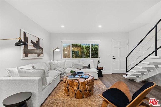 living room featuring hardwood / wood-style floors