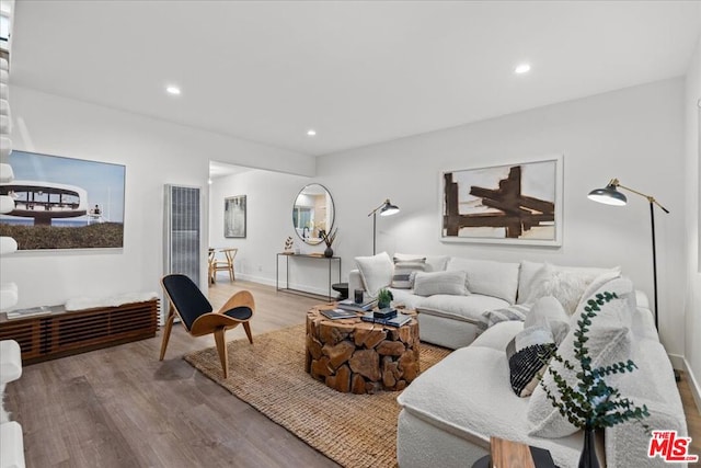 living room featuring hardwood / wood-style floors