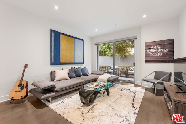 living room featuring wood-type flooring