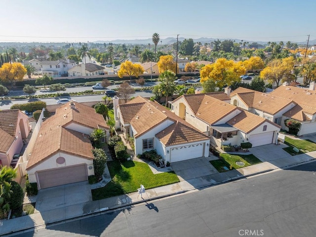 aerial view with a residential view