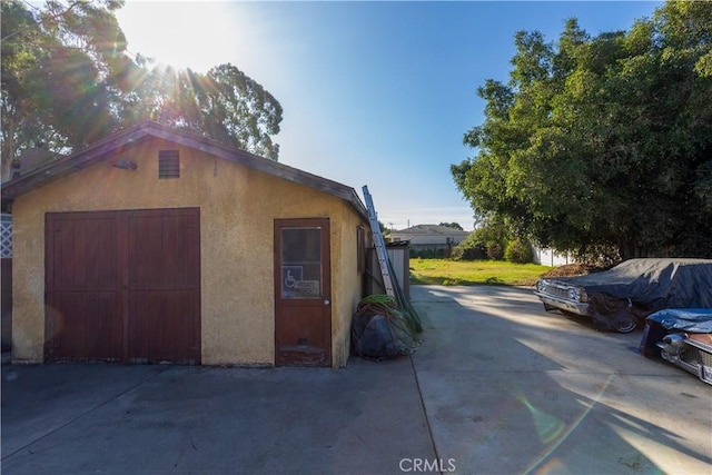 view of garage