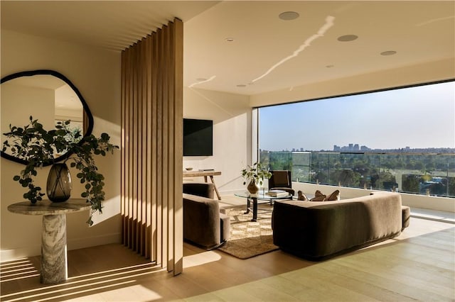 interior space featuring light wood-type flooring