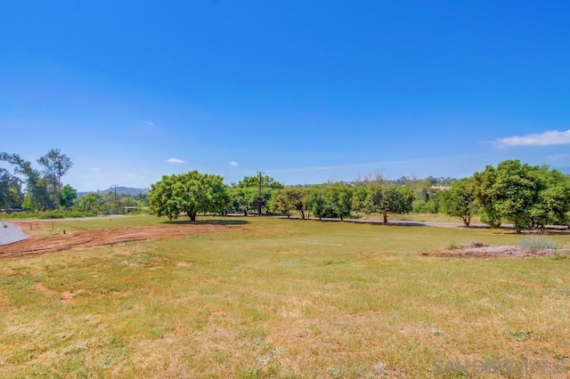 view of yard with a rural view