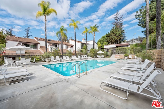 view of pool with a patio area