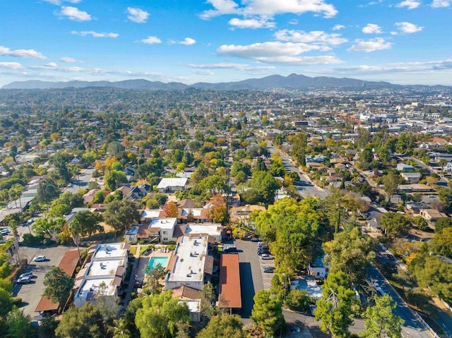 aerial view with a mountain view