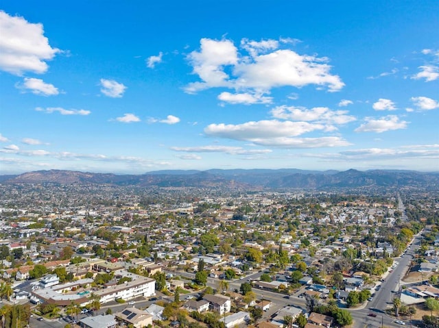 bird's eye view featuring a mountain view