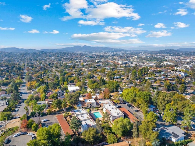 drone / aerial view with a mountain view