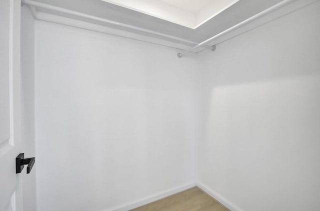 walk in closet featuring wood-type flooring