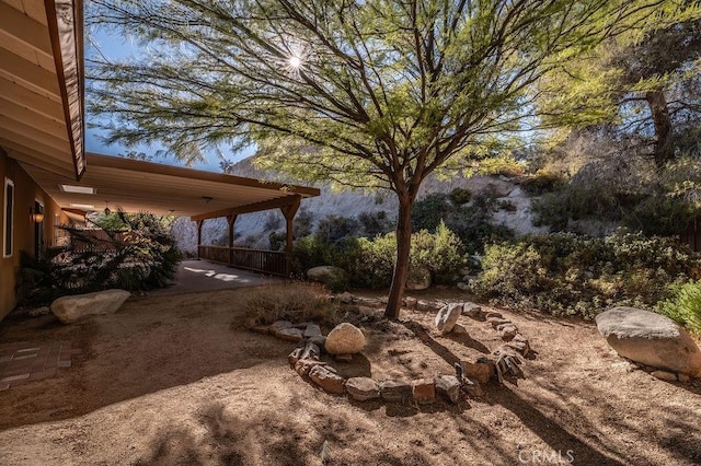 view of yard with a patio area