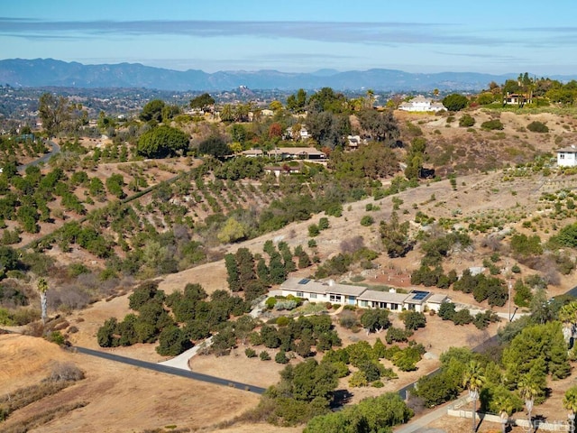 aerial view with a mountain view