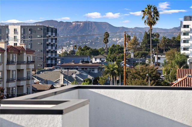 balcony with a mountain view