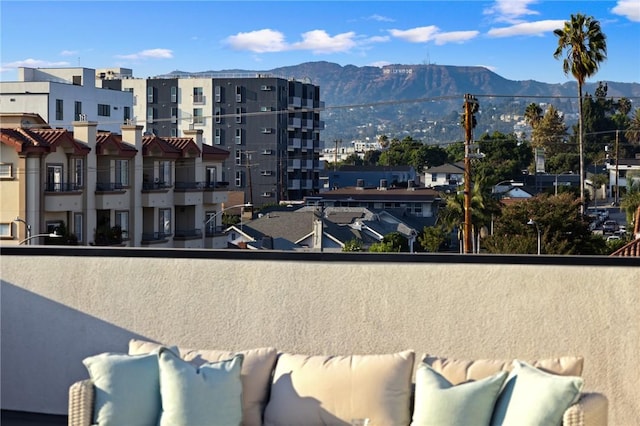 balcony with a mountain view