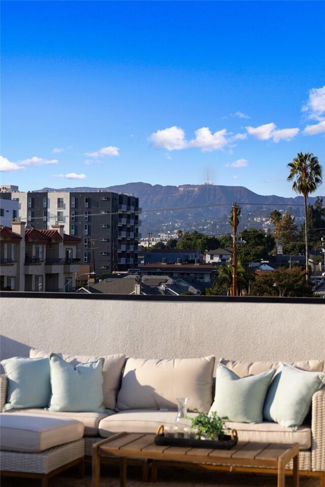 balcony with a mountain view