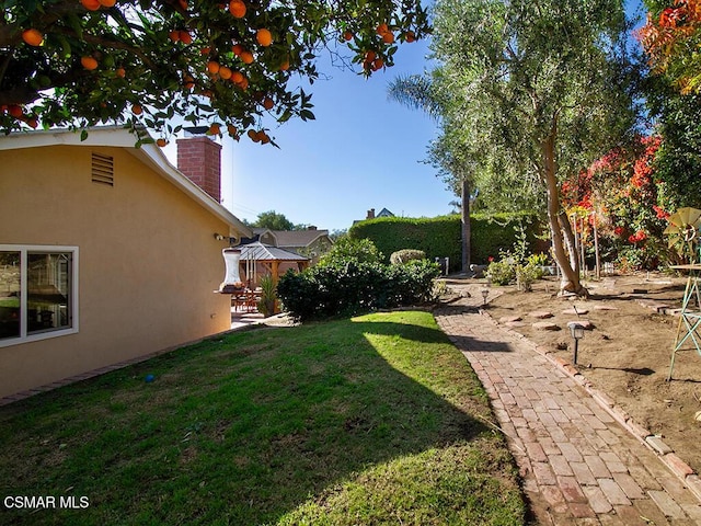 view of yard featuring a gazebo