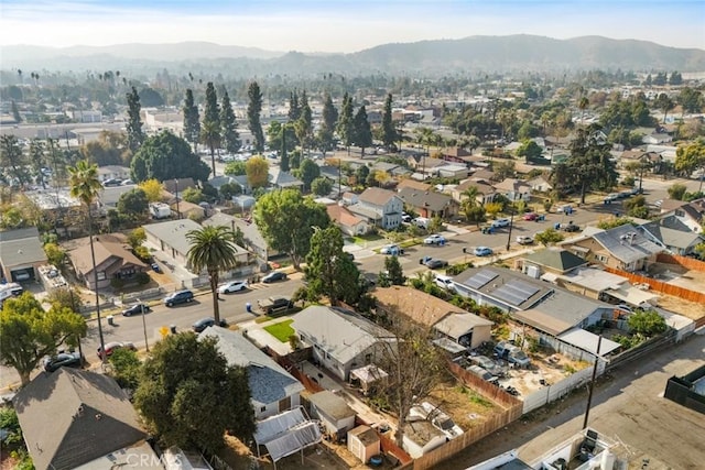 aerial view with a mountain view