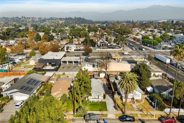 bird's eye view with a mountain view