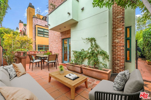 view of patio with an outdoor living space