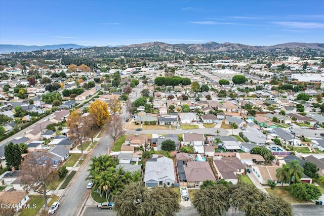 drone / aerial view with a mountain view