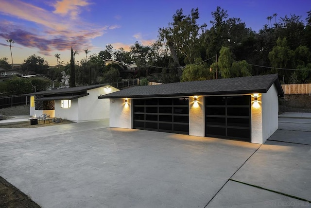 contemporary house featuring a garage