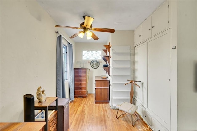 hallway with light wood-type flooring